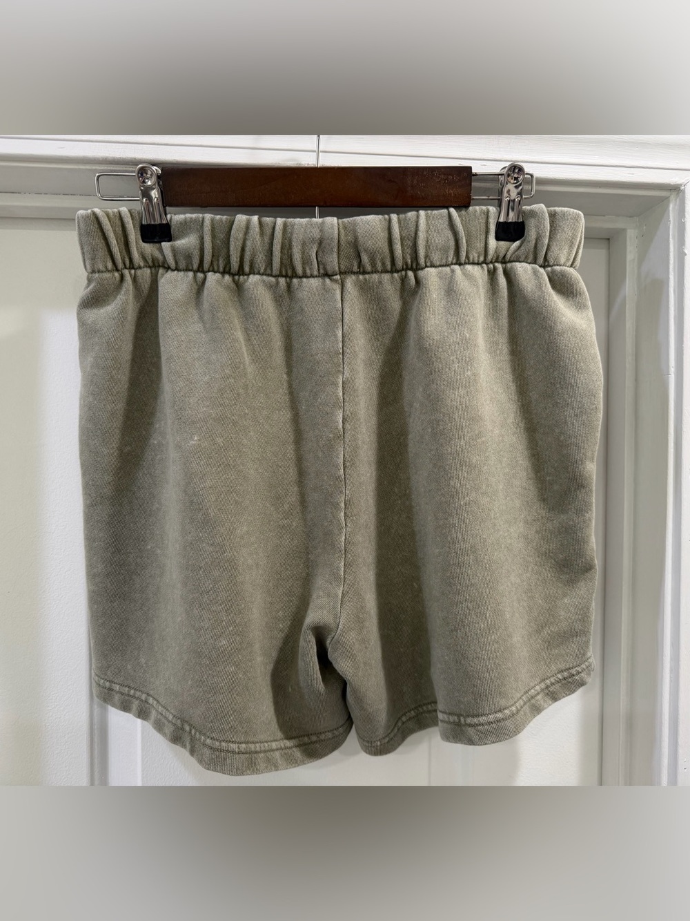 aerie Olive Pull-On Terry Cotton Shorts Size Medium - Picture 3 of 12